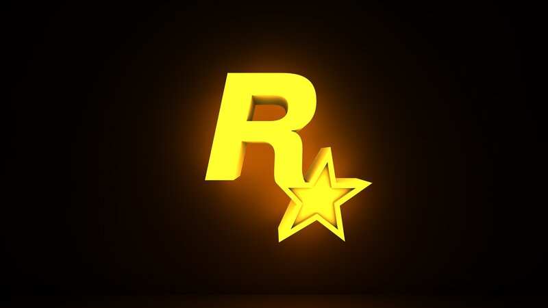 Yellow Logo on Black — Dark, 3d Render