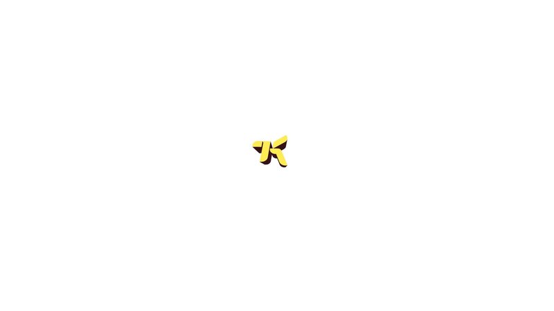 yellow logo on white background