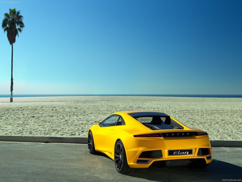 Yellow Lotus Elan on beach