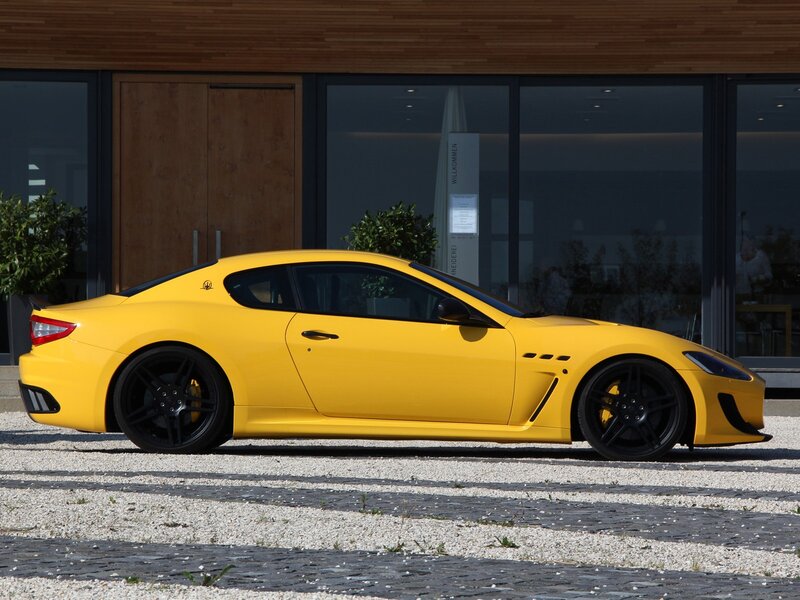 Yellow Maserati sports car