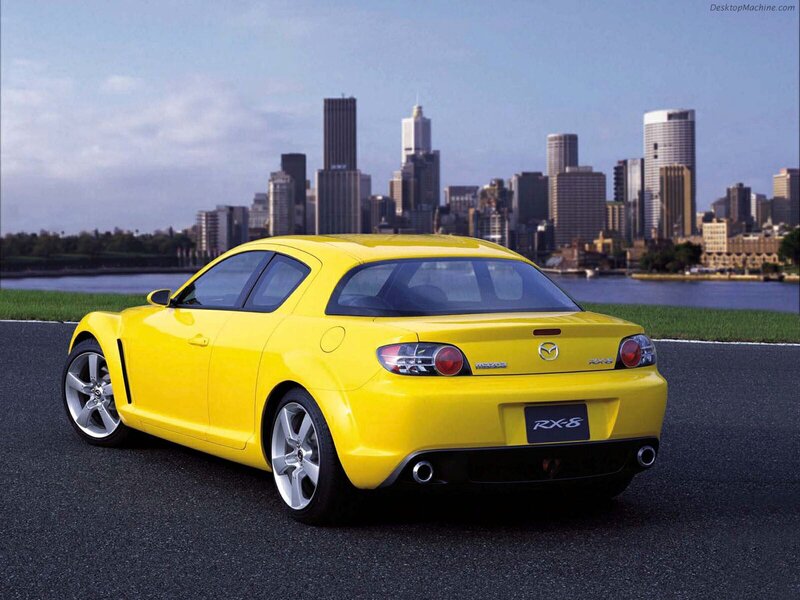 Yellow Mazda RX-8 sports car