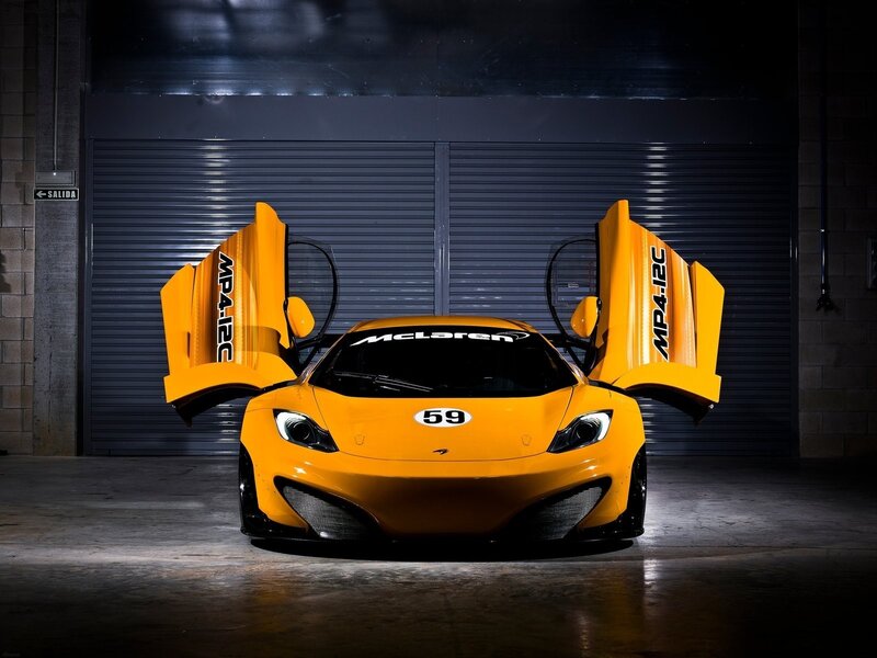 Yellow McLaren MP4-12C — Dramatic, Photograph, Car Doors, Garage Door