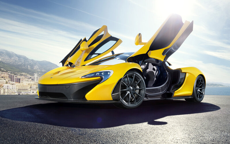 Yellow McLaren P1 Car — Dramatic, Afternoon, Photograph