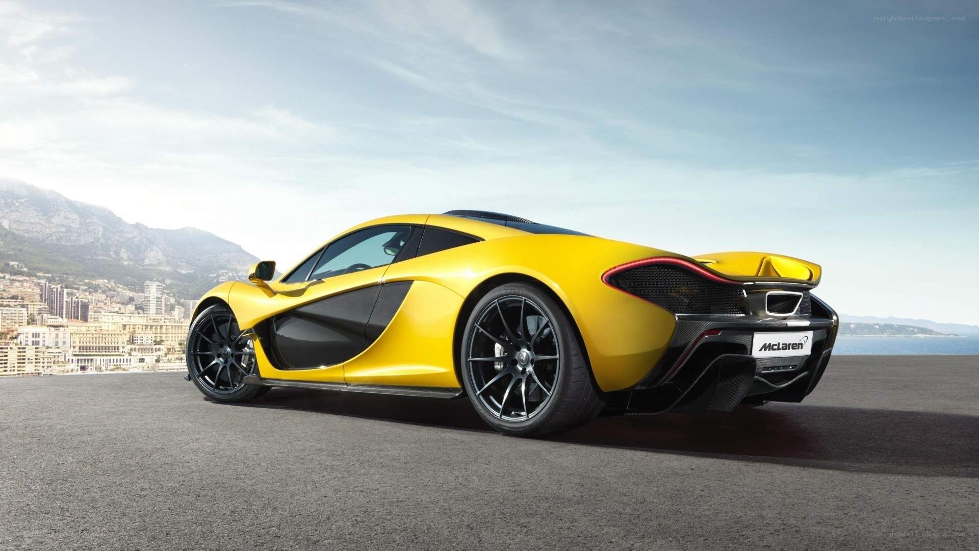 Yellow McLaren P1 sports car