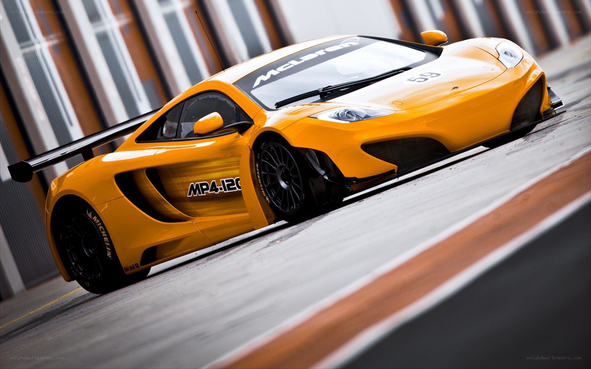 Yellow McLaren race car