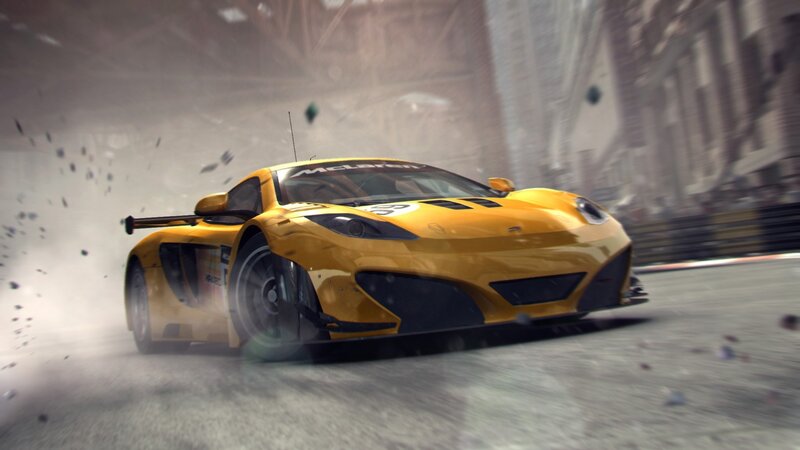 Yellow McLaren racing car