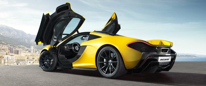 Yellow McLaren Sports Car — Dramatic, Afternoon, Photograph