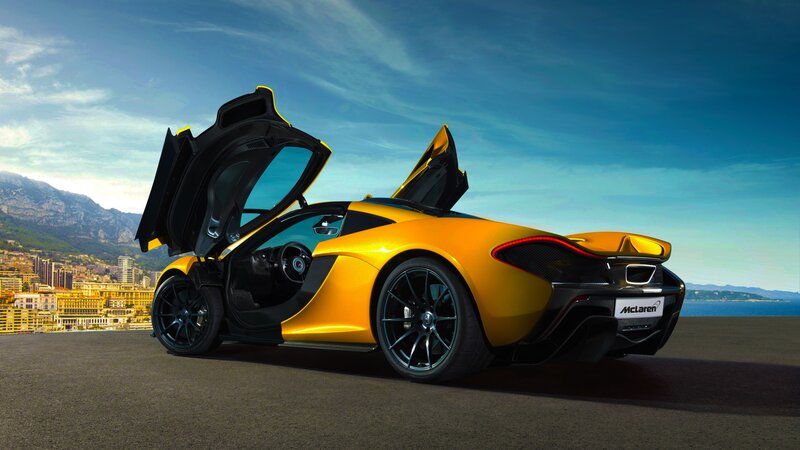 Yellow McLaren Sports Car — Dramatic, Afternoon