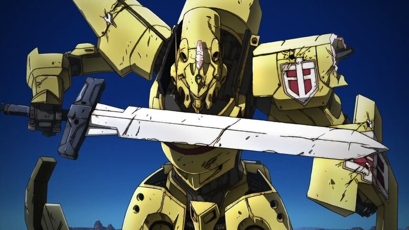 Yellow mecha with sword