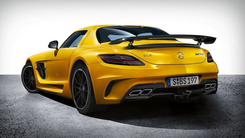 yellow mercedes-amg sls