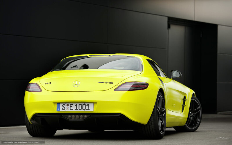 Yellow Mercedes-AMG SLS — Dramatic, Photograph, Car
