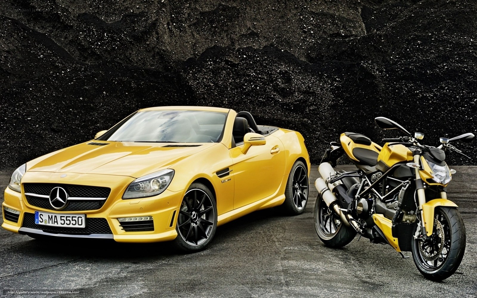 Yellow Mercedes and Ducati