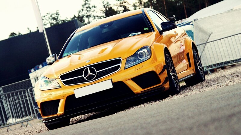 Yellow Mercedes-Benz Car