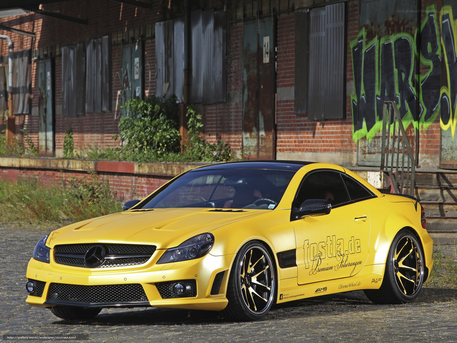 yellow mercedes-benz slk