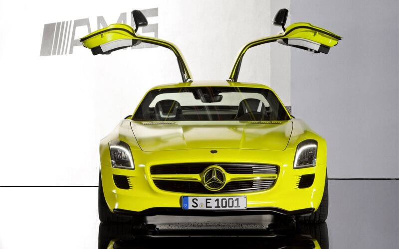Yellow Mercedes-Benz SLS AMG