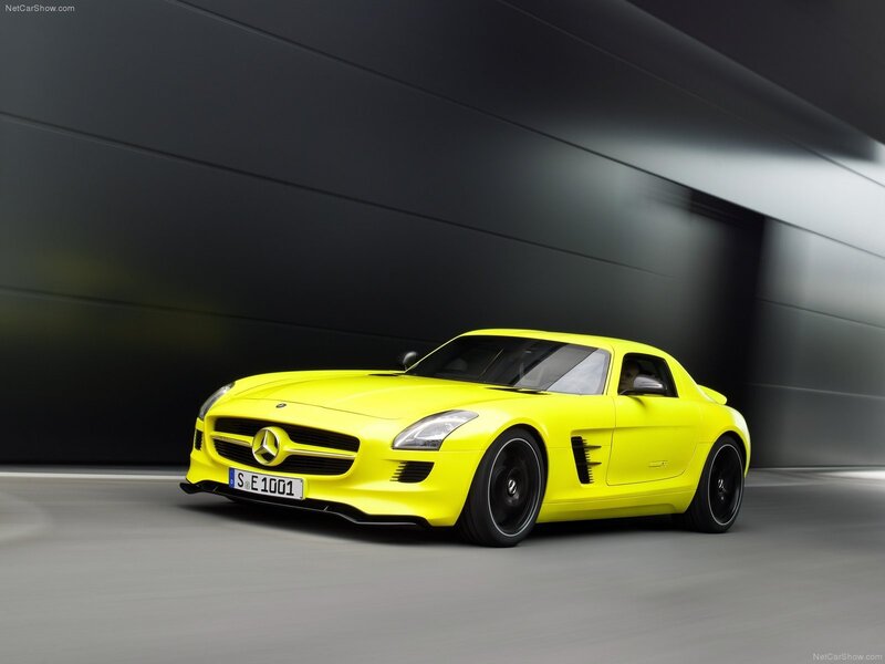 Yellow Mercedes-Benz SLS AMG