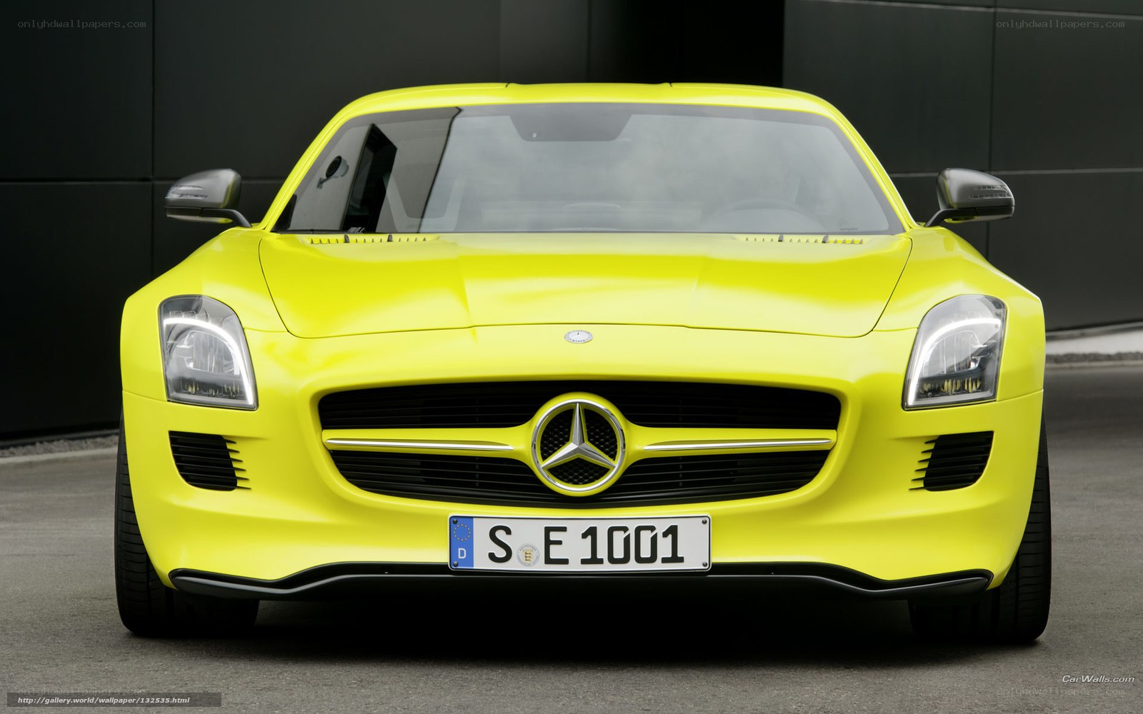 Yellow Mercedes-Benz SLS AMG
