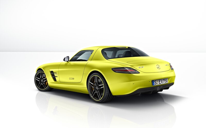 yellow mercedes-benz sls amg