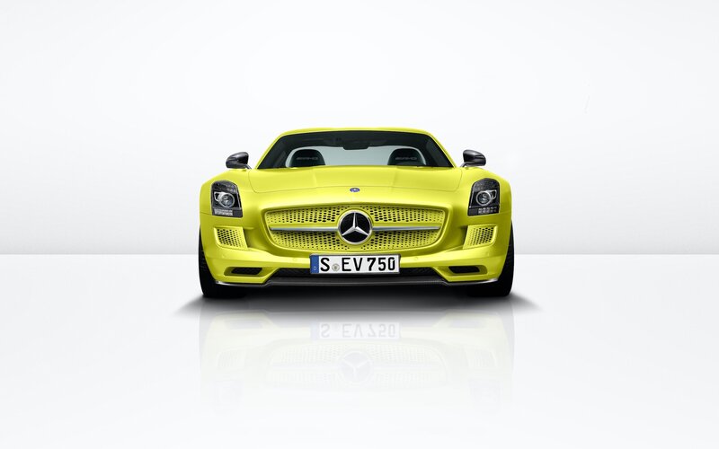 Yellow Mercedes-Benz SLS AMG