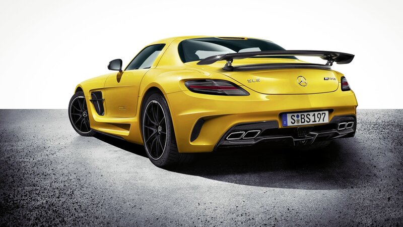 yellow mercedes-benz sls amg
