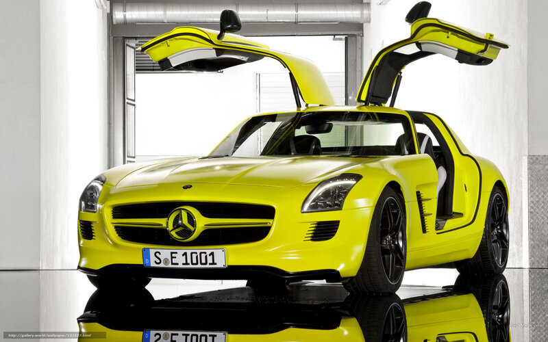 Yellow Mercedes-Benz SLS AMG