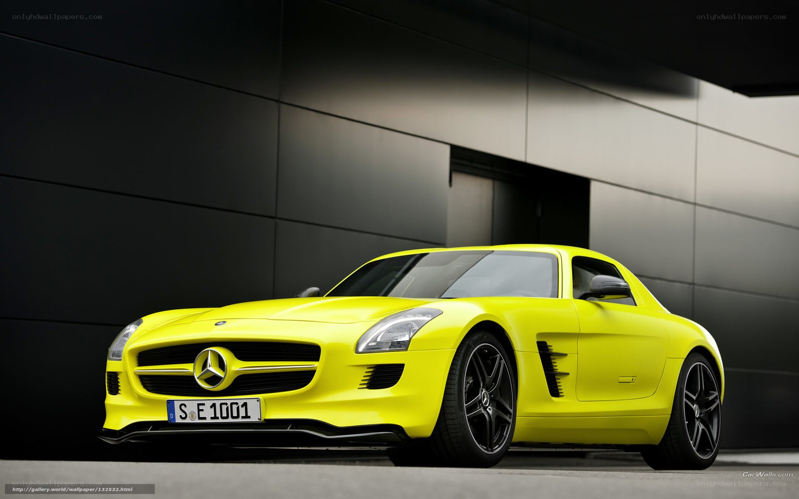 Yellow Mercedes-Benz SLS AMG