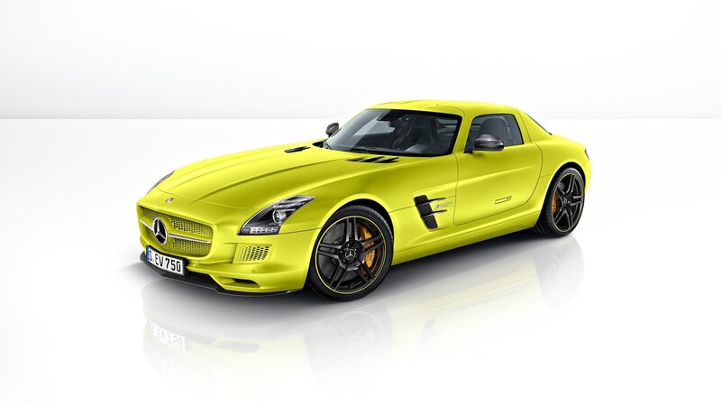 yellow mercedes-benz sports car