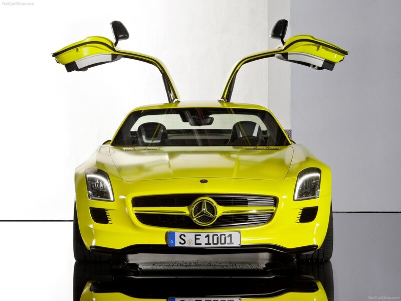 Yellow Mercedes-benz Sports Car — Dramatic, Photograph