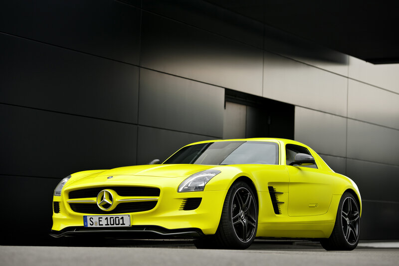 Yellow Mercedes-benz Sports Car — Dramatic