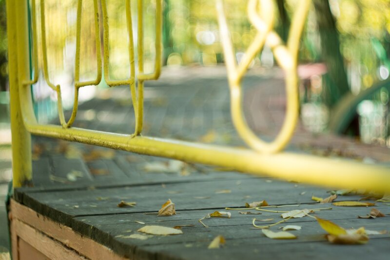 Yellow Metal Railing