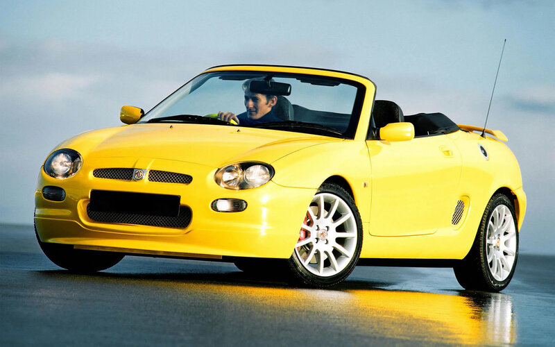 Yellow MG TF convertible