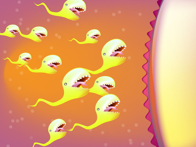 Yellow microbes attacking cell