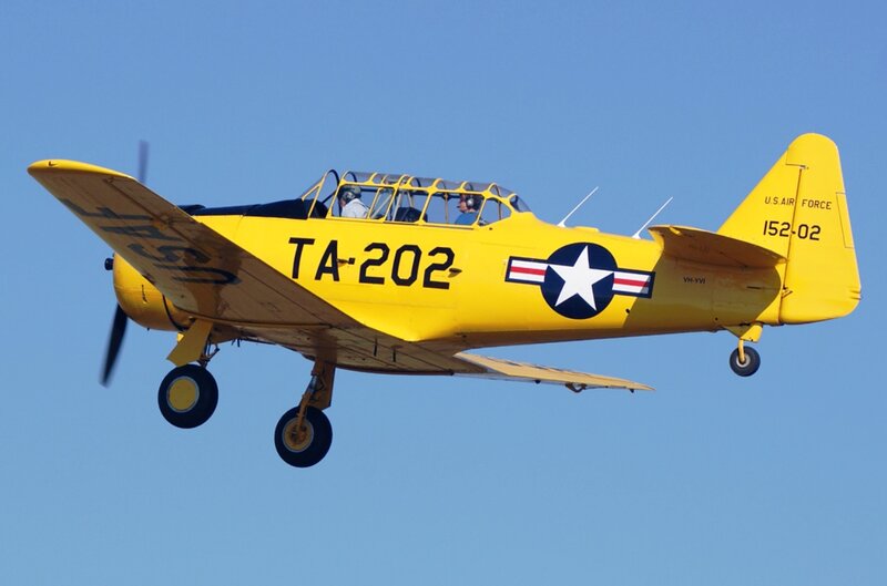 Yellow Military Training Plane