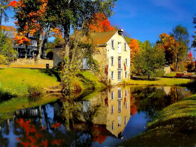 Yellow Mill by River — Blue