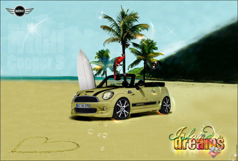 Yellow Mini Cooper Car