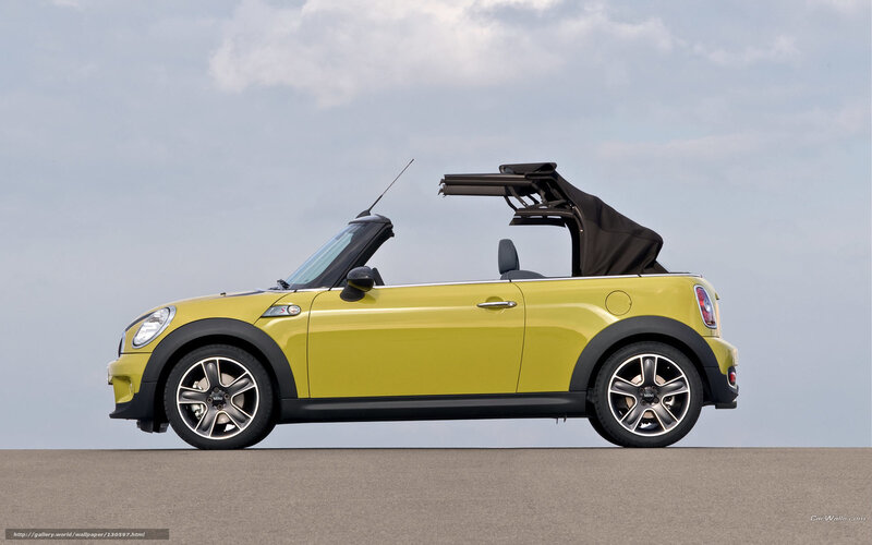 Yellow Mini Cooper Convertible — Calm, Afternoon