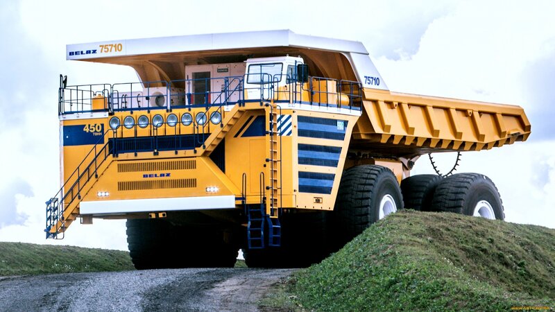 Yellow Mining Truck — Dramatic, Afternoon