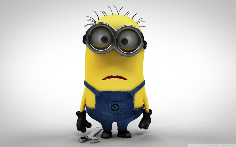 Yellow Minion Character — Neutral, 3d Render, Glasses