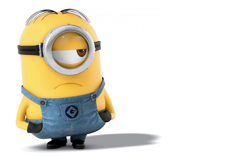 Yellow Minion Character — Neutral, 3d Render, Goggles, Overalls, Black Gloves