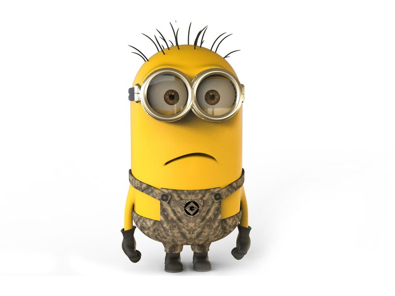 Yellow Minion Character — Neutral, 3d Render, Goggles