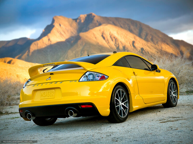 Yellow Mitsubishi Eclipse — Dramatic, Sunset
