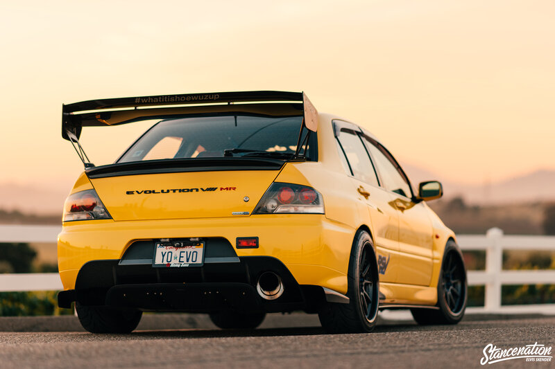 Yellow Mitsubishi Evo — Dramatic