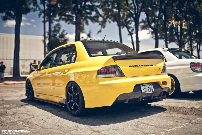 Yellow Mitsubishi Evo