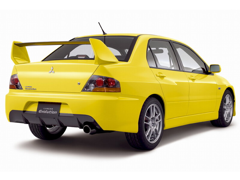 Yellow Mitsubishi Lancer Evolution