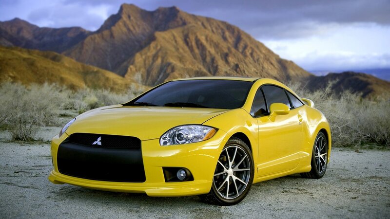 Yellow Mitsubishi sports car