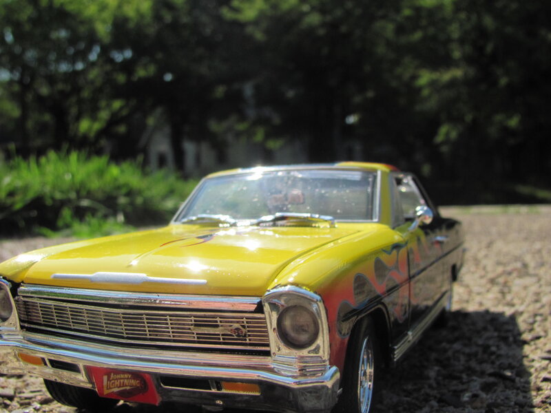 Yellow Model Car — Bright, Afternoon, Photograph