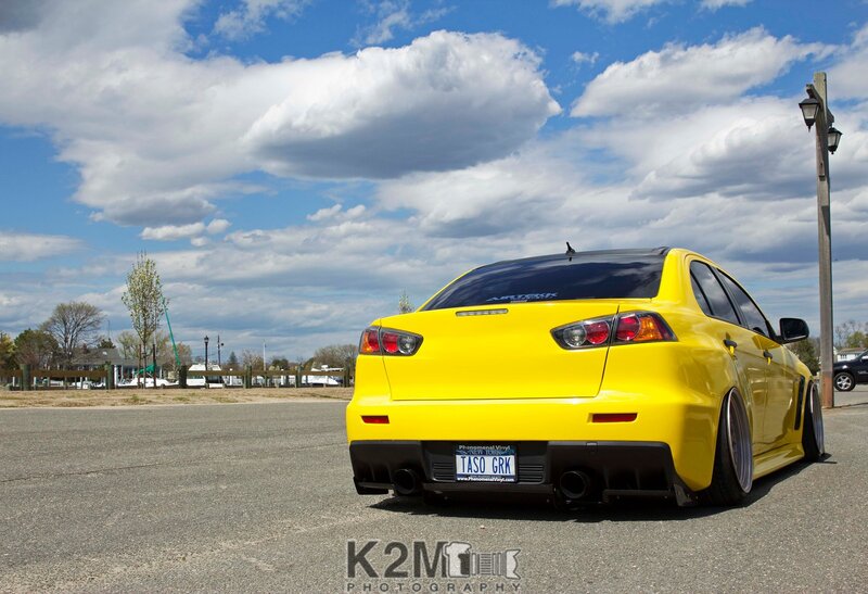 Yellow Modified Car — Dramatic, Afternoon, Photograph, Sky