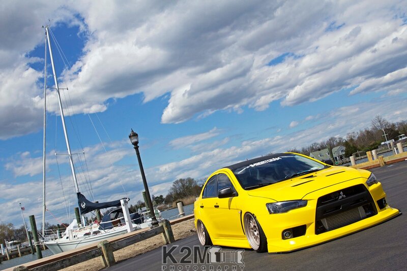 Yellow Modified Car — Dramatic, Afternoon, Photograph