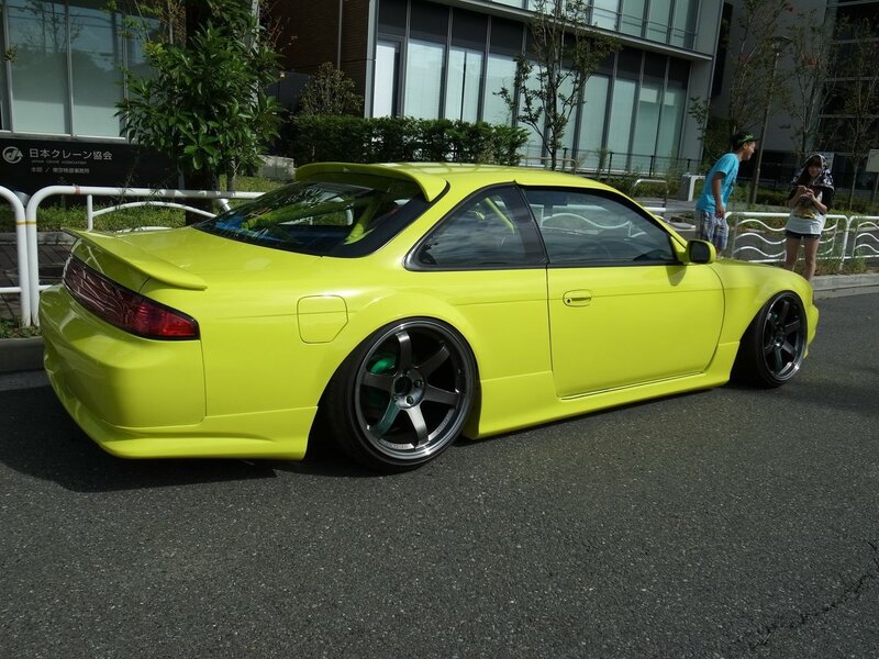 Yellow modified coupe car