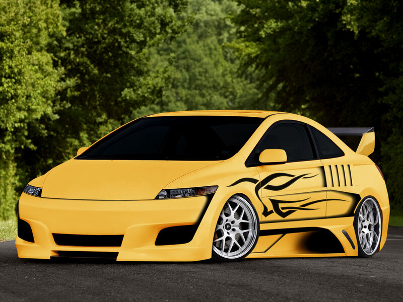 Yellow Modified Coupe
